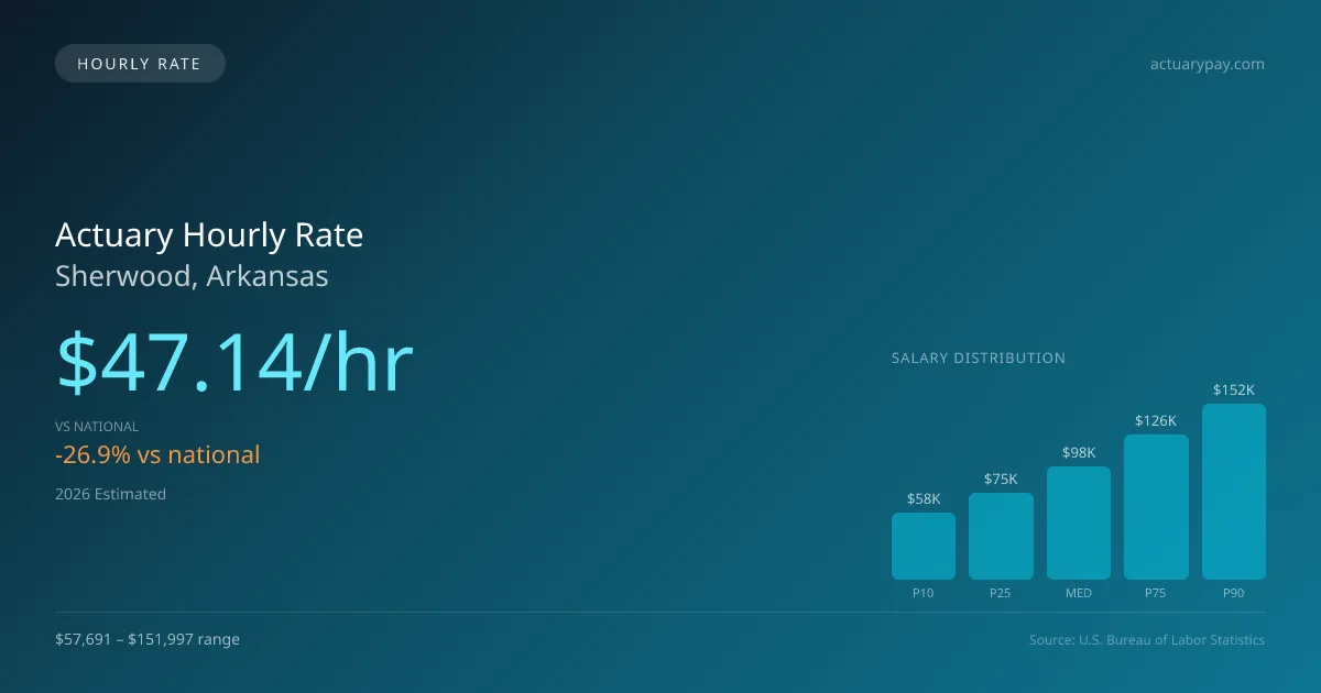 Actuary Hourly Rate in Sherwood, AR — 2026 est., based on 2025 BLS